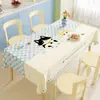 Toalha de mesa de desenho animado xadrez fresca, lavável, à prova d'água, à prova de óleo, resistente ao calor, tapete para mesa de jantar, luxo leve, toalha de mesa de alta qualidade