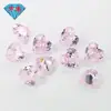 Pedras Preciosas Huagang: Lado esquerdo furo único coração zircônia rosa claro, bijuteria DIY com contas pedra solta acessório pedra principal