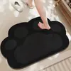 Tapete de Banheiro de Terra de Diatomáceas, Formato de Patinha de Gato Preta, Absorvente de Água, Secagem Rápida, Tapete Antiderrapante para Vaso Sanitário e Entrada do Banheiro