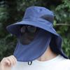 Máscara de Proteção Solar de Verão, Chapéu Cachecol, Chapéu de Pesca Anti-Mosquito com Proteção Solar, Chapéu de Pescador, Chapéu Feminino