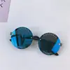 Gafas de sol redondas con letras para moda infantil, Gafas con protección UV para niños y niñas, Gafas de sol para niños, Gafas de sol de moda estilo coreano