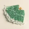 Pingentes de Borla DIY com Contas de Vidro Estilo Antigo para Acessórios Hanfu, Grampos de Cabelo de Rattan Artesanais, Enfeites