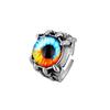 Explosiones transfronterizas entre Europa y Estados Unidos Anillo de ojo del diablo anillo dominante para hombres joyería de estilo punk exagerada al por mayor