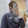 Bufanda de Mujer Estilo Coreano al por Mayor Otoño e Invierno Cubrecuellos Cálido para Exteriores Imitación Japonesa Piel de Conejo Lunares Felpa Bufanda Cruzada