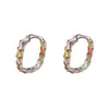 Amazon Europeo y Americano Transfronterizo de Gama Alta Color Super Flash Circonita Geométricos Pendientes Personalizados de Lujo Ligero Versátiles Pendientes Venta al por Mayor