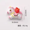 Piezas de Resina de Dibujos Animados de Caballitos con Símbolos de Dinero, Pegamento Blanco, Materiales para Manualidades, Accesorios para Pinzas de Cabello y Ligas para el Cabello
