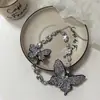 Moda Personalidade Nicho Novo Brilho Diamante Franja Borboleta Adorno de Cabeça Faixa de Cabelo Adorno de Cabeça de Noiva Colar conjunto