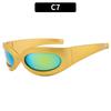 Europa y Estados Unidos nuevas gafas de sol Y2K para chica popular para fotografía callejera gafas de sol retro ovaladas futuristas gafas de sol punk con lentes cruzadas