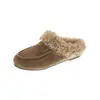 Valley Rhyme Mules de Nuevo Estilo Británico Moda Casual para Mujer Zapatillas de Piel Cálidas sin Cordones Zapatos Birkenstock con Forro de Felpa