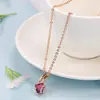 Europa y Estados Unidos joyería explosiva transfronteriza de Amazon cadena de clavícula de oro rosa 585 colgante de circón Collar de moda