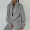 Primavera 2026 Ropa Europea y Americana para Mujer Amazon Conjunto de Dos Piezas Sudadera Polar Deportivo Callejero Casual Moda para Mujer