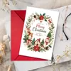 Cartão de Boas Festas de Natal com Ovelhinha Fofa e Árvore de Natal, com Envelope, Mensagem de Bênção para o Feriado, Convite, Cartão de Cumprimentos para Presente