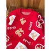 Ano de Natal Vermelho Camisola Moda Masculina Marca 2025 Ano da Cobra Base Interna Camisa Inverno Camisa de Malha Festiva