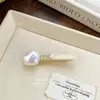 Pinza para el Cabello de Acetato Blanca Perla Estilo Chanel de Alta Gama, Pinza de Cocodrilo de Moda, Pasador, Pinza para Flequillo, Pinza Lateral Accesorio para el Cabello