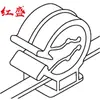156-00767 Abrazadera de Cable Fija Adecuada para Manojos de Cables con Abrazadera para Tubo Dientes Internos T50Roc1A