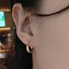 Brincos de Mel Honeycomb de Luxo Leve e de Alto Padrão Inlaid com Zircônias, Brincos Geométricos Simples Retro da Moda
