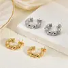 Pendientes Europeos y Americanos de Acero Inoxidable Transfronterizos, Pendientes de Moda Irregulares Versátiles de Lujo Ligero Estilo Minimalista para Mujer, Diseño Asimétrico para Viajeros