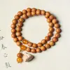 Pulsera de Cuentas de Sándalo Indonesio Estilo Antiguo 9*10 DIY Mantra de Seis Caracteres Pulsera de Madera de Sándalo Medicinal para Hombres y Mujeres Venta al por Mayor