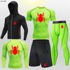 Traje deportivo de fitness transfronterizo para hombre, para correr, entrenar, primavera y verano, de secado rápido, muy elástico, ajustado, para correr por la mañana y por la noche, para baloncesto.