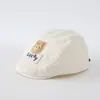 Gorra Boina de Mezclilla para Salidas de Primavera y Otoño para Bebés de 1-3 Años Gorra Delantera Oso de la Suerte Estilo Retro Sombrero para el Sol