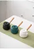 Tetera de Cerámica con Asa Lateral, Estufa de Carbón para Té Negro, Juego de Té Kung Fu, Olla de Cerámica con Carbón