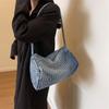 Bolsa jeans feminina grande capacidade 2023 Nova Moda bolsa de ombro transversal bolsa almofada retrô alta qualidade para todas as ocasiões
