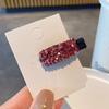 Exquisita horquilla rota con diamantes de colores brillantes para mujer, horquilla de alta gama 2024 para flequillo lateral, pinza de pico de pato, accesorios para el cabello