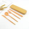 Nuevo Producto Recomendado Juego de Cuchillo, Tenedor, Cuchara y Palillos de Trigo Portugueses Caja de Almacenamiento para Viajes al Aire Libre Mesa de Trabajo Juego Conveniente
