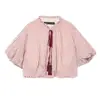 Comercio Exterior Transfronterizo Ropa de Mujer 2026 Nuevo Estilo Dulce Francés Manga Corta Rayas Lazo Forma de Globo Top 502923