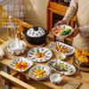 Tigela de Arroz Cor Esmaltada Retro Estilo Japonês Prato Doméstico Tigela de Sopa Tigela para Macarrão Instantâneo Prato de Servir Conjunto de Louças