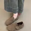 Primeiro Encontro Temporada 2026 Outono/Inverno Nova Coleção: Sapatos de Algodão Artísticos Retrô com Solado Macio, Slip-On, Forrados com Lã, Quentes, Estilo Birkenstock, para Mulheres