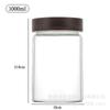Frasco Hermético de Vidrio Almacenamiento de Cocina Tapa de Madera de Acacia Alto Boro Vidrio Borosilicatado Frasco de Almacenamiento Roscado Frasco Transparente para Almacenamiento de Granos de Té
