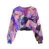 Moletom Infantil K-Pop Demon Slayer Gola Redonda Mostrando a Barriga Manga Longa Roupas de Desenho Moda para Meninas Moletom Gola Redonda