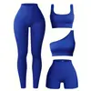 Roupa de Yoga Feminina Transfronteiriça Europeia e Americana Conjunto Regata Sem Costura Alta Elasticidade Leggings de Ginástica Respirável Absorvente de Suor Calças de Fitness