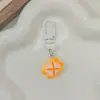 Llavero con forma de corazón para niña, diseño de tarta de huevo, pudín de oso, botón blanco I28, accesorio para colgar en el bolso del estudiante