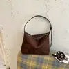Cross2026 Outono Nova Bolsa de Ombro Versátil para o Dia a Dia Bolsa Transversal com Textura de Camurça Bolsa de Mão Popular Retro