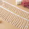 Adorno de Encaje con Borlas de Perlas de Alta Resistencia para Cortina de Cuentas DIY Puño de Hanfu Xiapie Cheongsam Cuello Adorno de Cuentas Cinta de Cuentas