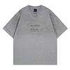 Camiseta de Manga Curta Lavada com Estampa de Letras e Gola Bruta Retrô de Marca Moderna Estilo Americano para Homens e Mulheres Verão Solta para Casal