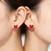 Ed102 Pendientes Exquisitos y Hermosos de Cabeza de Mickey de Dibujos Animados Joyería Coreana Pendientes de Venta Caliente Caja de 12 Pares Pendientes de Plástico
