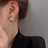 Pendientes Japoneses y Coreanos de Aguja de Plata Imitación Oro y Plata Diseño de Nicho Lujo Simple Accesible de Gama Alta Atmosféricos Versátiles para Mujer