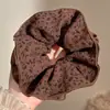 Outono Inverno Estilo Coreano Xadrez Elástico Grande para Cabelo Feminino 2026 Novo High-End Super Grande Coque Corda de Cabelo Flor na Cabeça Acessórios de Cabelo