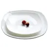 Vajilla de Porcelana Ósea Blanca Pura de Alta Calidad Sin Plomo Plato Plato de Arroz Plato Cuadrado para Sopa Doméstico Cerámica Resistente a Altas Temperaturas Apto para Microondas