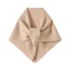 Cachecol triangular de cashmere feminino, cachecol de puro cashmere de cabra, novo para outono e inverno, gola quente de tricô de cor sólida, protetor de pescoço, pequeno xale