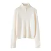 Nuevo Suéter de Cachemira para Mujer Otoño/Invierno 2026, Cuello Alto Medio, Engrosado, Holgado, Estilo Casual, Suéter de Punto