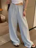 3501 # Pantalones Sueltos de Pierna Ancha con Cintura Elástica, Fresco Lino de Lyocell, Nuevo Estilo Primavera/Verano