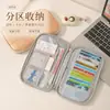 Bolsa Organizadora de Documentos de Viagem Acolchoada Camada de Armazenamento Compartimentada Porta-Cartões em Camadas Porta-Cartões Pequeno Portátil Bolsa Organizadora de Passagens