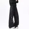 Pantalones de Chándal Bordados con Estilo Tie-Dye de Fábrica, Dobladillo Curvo, para Hombres y Mujeres, Pantalones Casuales de Primavera, Pantalones Rectos Sueltos Estilo Americano para Hombres