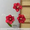 Casamento Vermelho Flor de Simulação Banquete de Bebê Chinês Banquete de Casamento Layout do Quarto de Casamento Flor Artificial Cor de Outono Série Caramelo Liderança de Estrada
