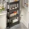 Estante de almacenamiento para baño, móvil con ruedas, carrito multifuncional para baño y inodoro, organizador de almacenamiento en capas para detergente de lavandería