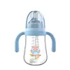Biberón para Bebé de Boca Ancha 210/270ml Serie Big Belly Botella de PP con Asa Sin Pajita Biberón